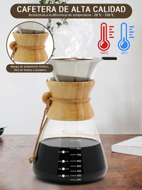 Cargar imagen en el visor de la galería, Cafetera Chemex Vidrio de Borosilicato con Filtro de Acero
