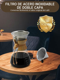 Cargar imagen en el visor de la galería, Cafetera Chemex Vidrio de Borosilicato con Filtro de Acero
