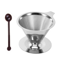 Cargar imagen en el visor de la galería, Cono Embudo Método V60 Filtrado de café En Acero Inoxidable Con Base
