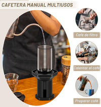 Cargar imagen en el visor de la galería, Kit Cafetero. Método Tipo Aeropress + Jarra Cuello Cisne + Molino Manual + 350 Filtros
