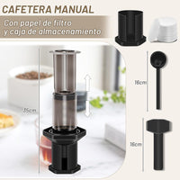 Cargar imagen en el visor de la galería, Kit Cafetero. Método Tipo Aeropress + Jarra Cuello Cisne + Molino Manual + 350 Filtros
