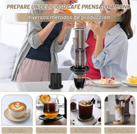 Cargar imagen en el visor de la galería, Kit Cafetero. Método Tipo Aeropress + Jarra Cuello Cisne + Molino Manual + 350 Filtros
