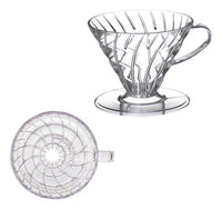 Cargar imagen en el visor de la galería, Embudo Acrílico para café V60 2 Tazas Método Goteo + cuchara + 40 Filtros
