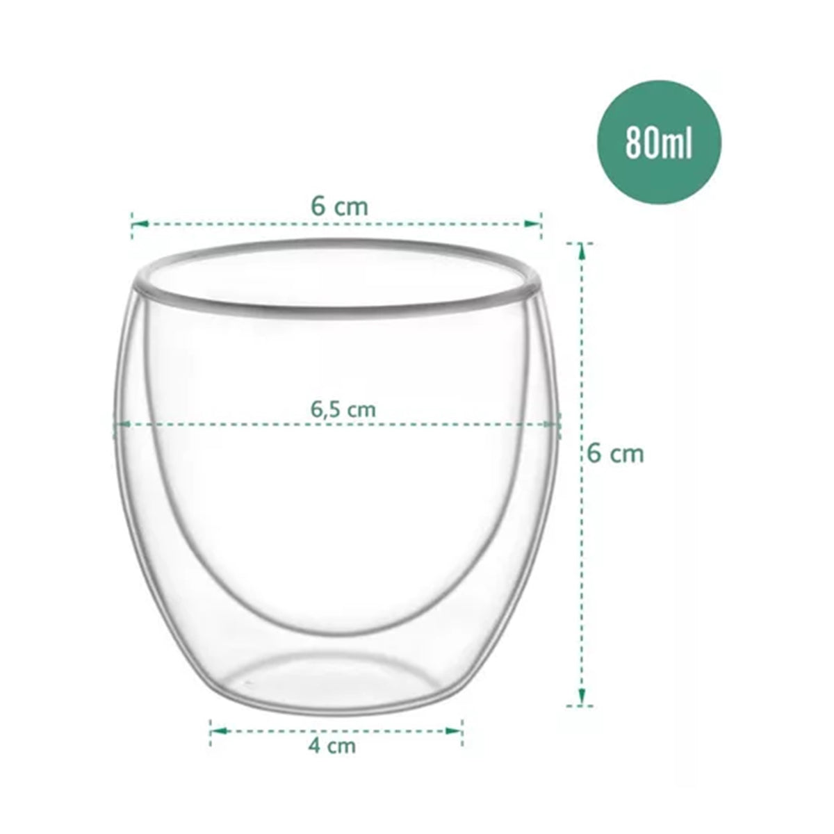 Pocillo para Café De Doble Pared Vidrio Borosilicato