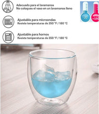 Cargar imagen en el visor de la galería, Pocillo para Café De Doble Pared Vidrio Borosilicato
