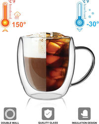 Cargar imagen en el visor de la galería, Taza Café con Asa y Doble Pared Vidrio Borosilicato
