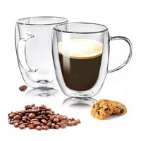 Cargar imagen en el visor de la galería, Taza Café con Asa y Doble Pared Vidrio Borosilicato
