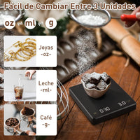 Cargar imagen en el visor de la galería, Pesa Balanza Digital Cocina Temporizador Medición 0,1 g-3 kg
