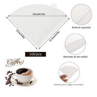 Cargar imagen en el visor de la galería, Filtro Cafetera V60 Dripper N02 X 100 Unidades Color Blanco
