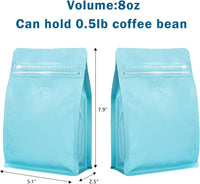 Cargar imagen en el visor de la galería, Bolsa para café Tostado Frutos Secos con cremallera y válvula x 50 Unidades Azul Claro
