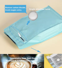 Cargar imagen en el visor de la galería, Empaque para café Frutos Secos con cremallera y válvula x 50 Unidades Azul
