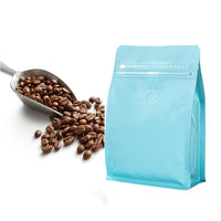 Cargar imagen en el visor de la galería, Bolsa para café Tostado Frutos Secos con cremallera y válvula x 50 Unidades Azul Claro
