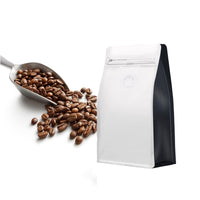 Cargar imagen en el visor de la galería, Bolsa para Café Frutos Secos Cereal Válvula y Cierre Zipper x 50 Unidades Blanco-Negro
