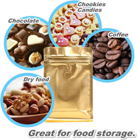 Cargar imagen en el visor de la galería, Bolsa para granos de café con cremallera y válvula x 50 Unidades Dorado

