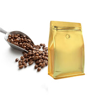 Cargar imagen en el visor de la galería, Bolsa para granos de café con cremallera y válvula x 50 Unidades Dorado
