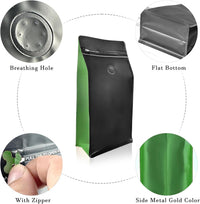 Cargar imagen en el visor de la galería, Bolsa para para café Tostado con Zipper y válvula x 50 Unidades Negro-Verde
