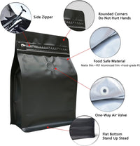 Cargar imagen en el visor de la galería, Bolsas Café Con Válvula Cierre Zipper x 50 Unidades Negro
