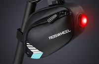Cargar imagen en el visor de la galería, Bolso Pequeño Para Sillín Bicicleta Impermeable con Luz Trasera de pilas
