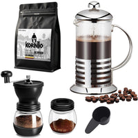 Cargar imagen en el visor de la galería, Kit Cafetero. Prensa Francesa 600 Ml + Café Origen 250 Gr + Molino Ajustable
