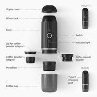 Cargar imagen en el visor de la galería, Cafetera Portátil Espresso 90ml Con 19 Bares de Presión Usb
