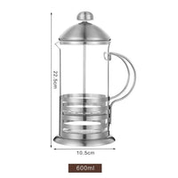 Cargar imagen en el visor de la galería, Cafetera de Prensa Francesa Vidrio de Borosilicato y Acero Inoxidable
