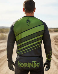 Cargar imagen en el visor de la galería, Jersey MTB Dryfit Negro/verde.
