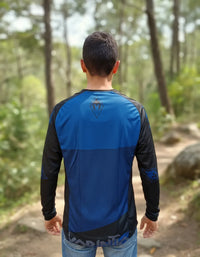 Cargar imagen en el visor de la galería, Jersey MTB Dryfit Negro/azul
