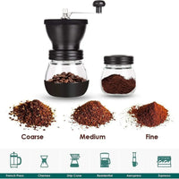 Cargar imagen en el visor de la galería, Kit Café Método V60 Vidrio + Molino Ajustable + 40 Filtros + Jarra cuello Cisne
