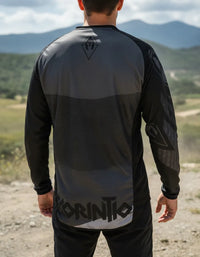 Cargar imagen en el visor de la galería, Jersey MTB Dryfit Negro/gris
