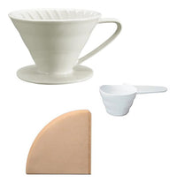 Cargar imagen en el visor de la galería, Extracción Café V60 Cerámico 4 Tazas Método Goteo + cuchara + 40 Filtros
