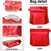 Cargar imagen en el visor de la galería, Empaque para café Forma Diamante Válvula y Cierre Zipper x 50 Unidades Rojo
