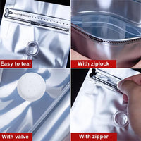 Cargar imagen en el visor de la galería, Empaque para café Frutos Secos con cremallera y válvula x 50 Unidades Plateado
