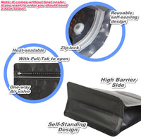 Cargar imagen en el visor de la galería, Empaque para café con Zipper y válvula x 50 Unidades Negro-Dorado
