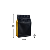 Cargar imagen en el visor de la galería, Empaque para café con Zipper y válvula x 50 Unidades Negro-Dorado
