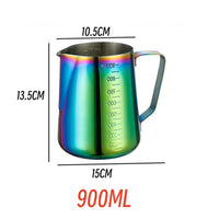 Cargar imagen en el visor de la galería, Jarra Barismo Latte Graduada Acero más Plumilla Decorativa
