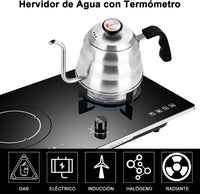 Cargar imagen en el visor de la galería, Jarra Tetera De Acero Inoxidable Con Cuello De Cisne y Termómetro
