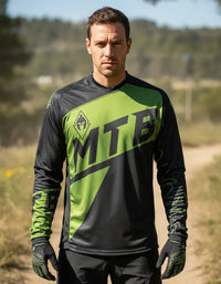 Cargar imagen en el visor de la galería, Jersey buzo ciclismo MTB korintio negro verde
