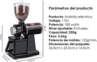 Cargar imagen en el visor de la galería, Molinillo Eléctrico de Café Cuchillas de acero Cónicas 110 V
