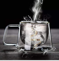 Cargar imagen en el visor de la galería, Mug Taza Café Doble Pared Vidrio Borosilicato
