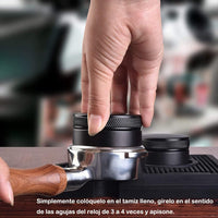Cargar imagen en el visor de la galería, Tamper Distribuidor Café Máquina Espresso Acero Inoxidable 58 mm dos caras
