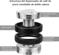 Cargar imagen en el visor de la galería, Tamper Distribuidor Café Máquina Espresso Acero Inoxidable 58 mm dos caras
