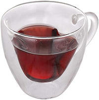 Cargar imagen en el visor de la galería, Taza Pocillo con Oreja Doble Pared Vidrio Borosilicato Forma corazón
