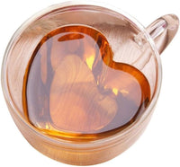 Cargar imagen en el visor de la galería, Taza Pocillo con Oreja Doble Pared Vidrio Borosilicato Forma corazón
