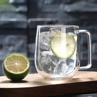 Cargar imagen en el visor de la galería, Taza con Oreja Café Té Doble Pared Vidrio Borosilicato

