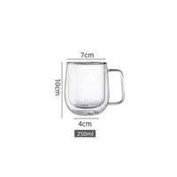 Cargar imagen en el visor de la galería, Taza con Oreja Café Té Doble Pared Vidrio Borosilicato
