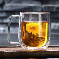 Cargar imagen en el visor de la galería, Taza con Oreja Café Té Doble Pared Vidrio Borosilicato

