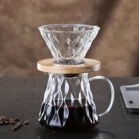 Cargar imagen en el visor de la galería, V60 base de madera mas Jarra Servidora 600 ml Vidrio Borosilicato
