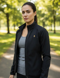 Cargar imagen en el visor de la galería, chaqueta cortaviento mujer liviana negro
