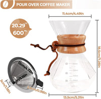 Cargar imagen en el visor de la galería, Cafetera Chemex Diamante Vidrio de Borosilicato con Filtro de Acero
