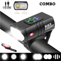 Cargar imagen en el visor de la galería, Luz Delantera Recargable 800 Lumen más Stop Trasero bicicleta
